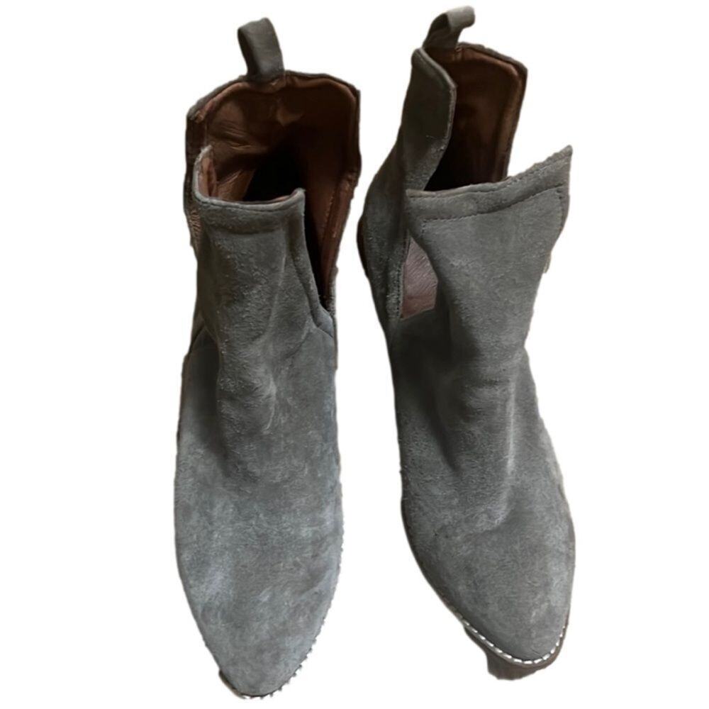 JEFFREY CAMPBELL ORWELL SLIT SIDE SUEDE ANKLE BOOTIES SIDE 8.5